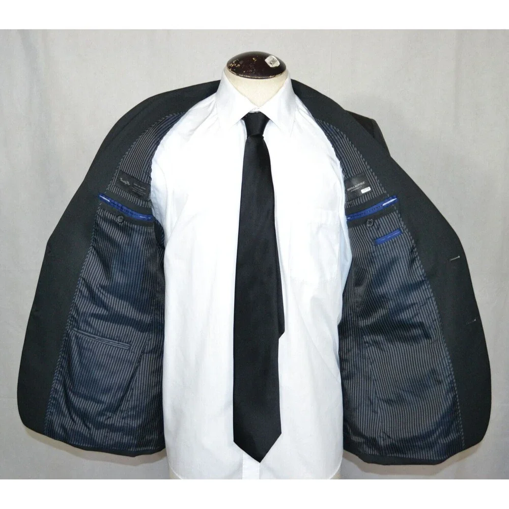 Banana Republic Blazer Mens 42R Gray Marzotto Wool Sport Coat 2 Button Jacket‎